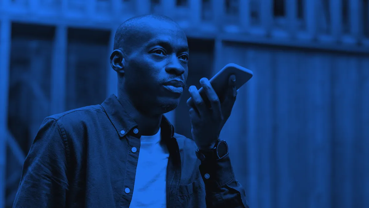 A smartphone interface for voice-activated assistance.